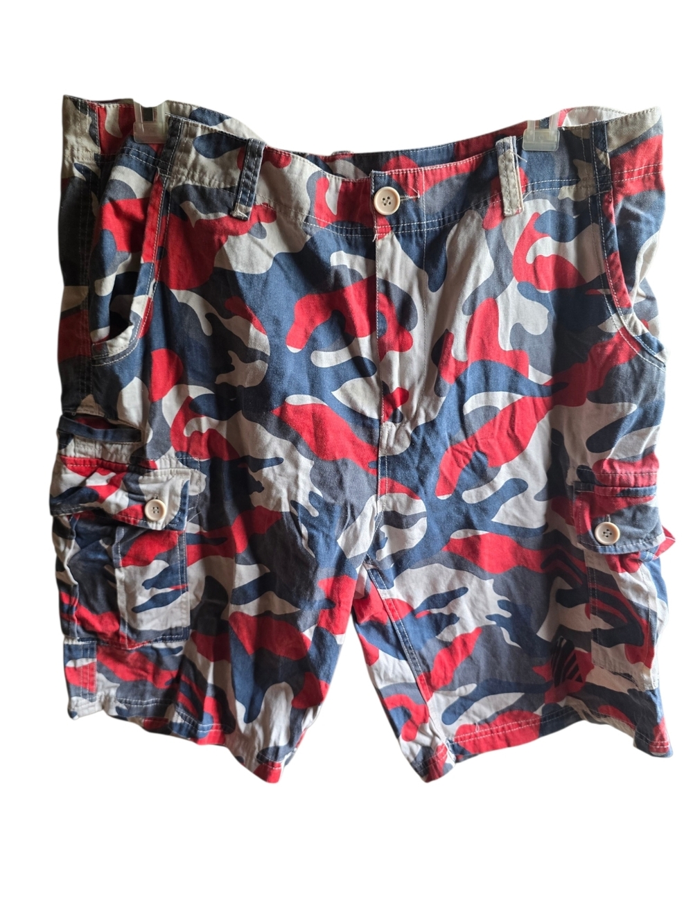 1688 Revolution Men's Red & Blue Camo Cargo Shorts Size 42